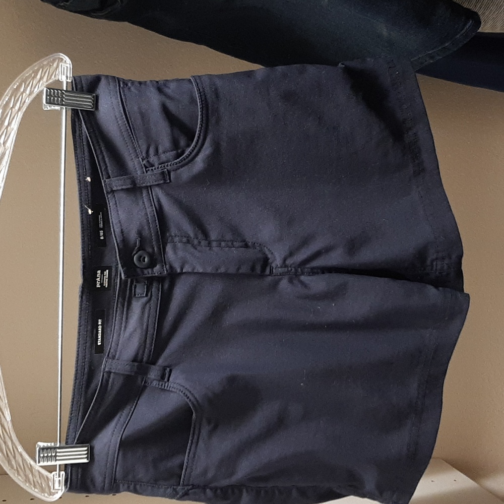 Prana shorts,size 8, navy blue, nylon stretch
